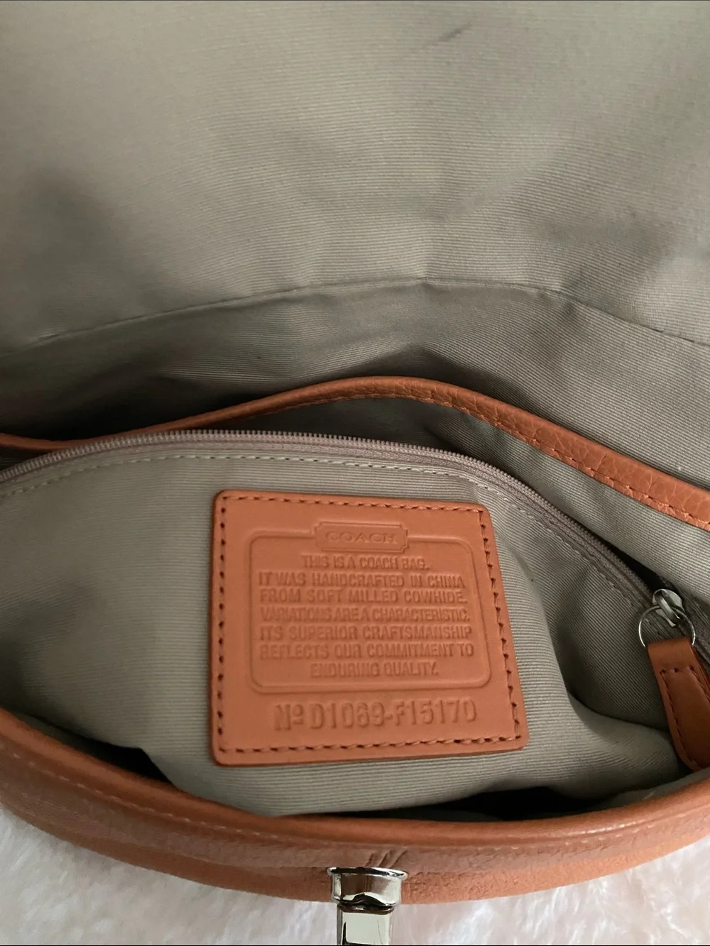 Coach Legacy Pebbled Leather Flap Convertible Shoulder Bag In Camel - Picture 17 of 17